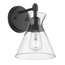 Golden 0511-1W BLK-CLR - Golden Lighting Malta 1-light Wall Sconce in Matte Black
